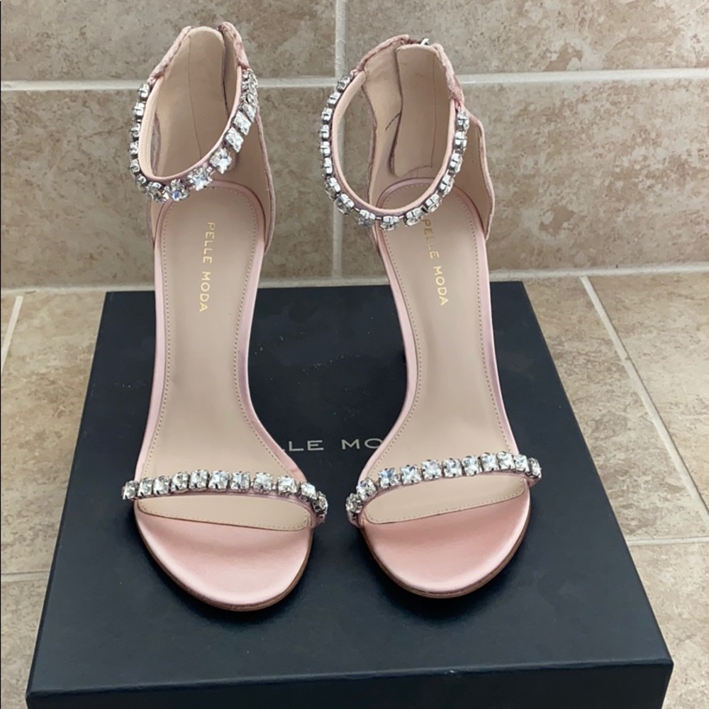 Pelle Moda Thin Strap Velvet Heels